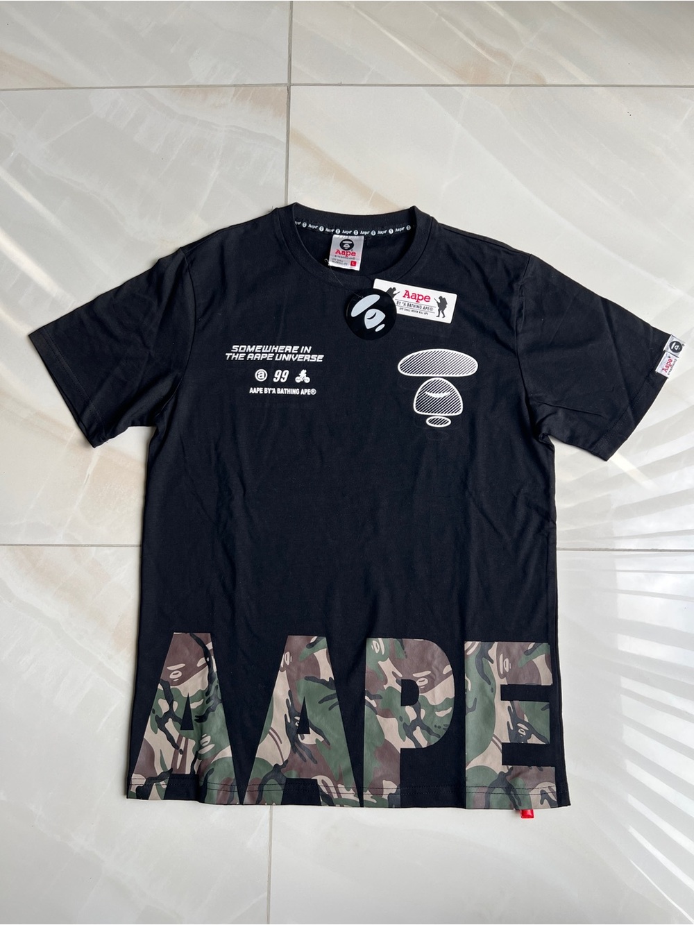 BNWT AAPE Tee with Camo Accent